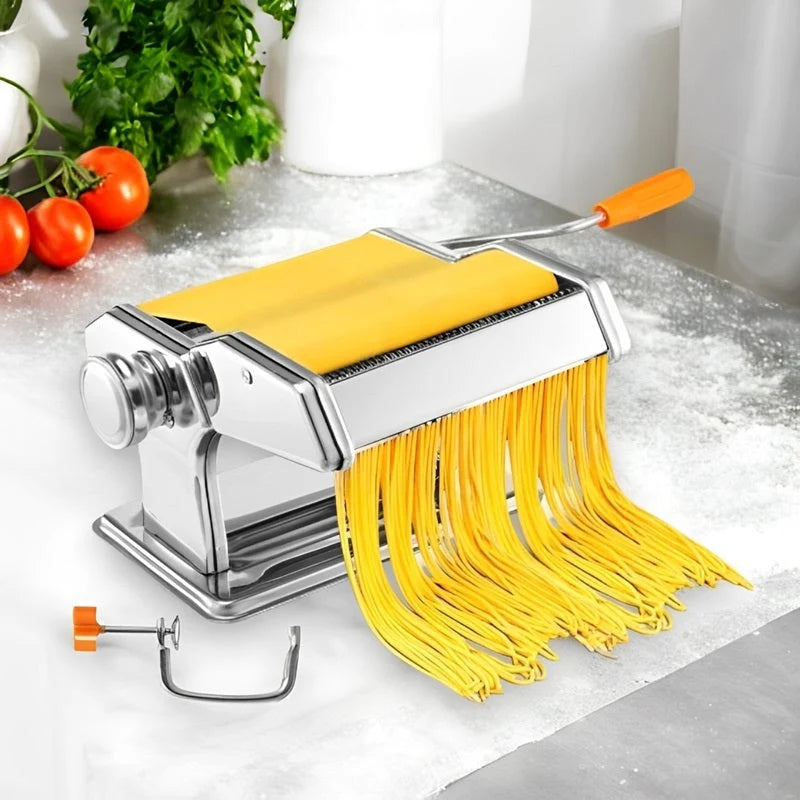 Pasta Maker Hand Crank 7 Thickness Settings Dual-Width Cutter