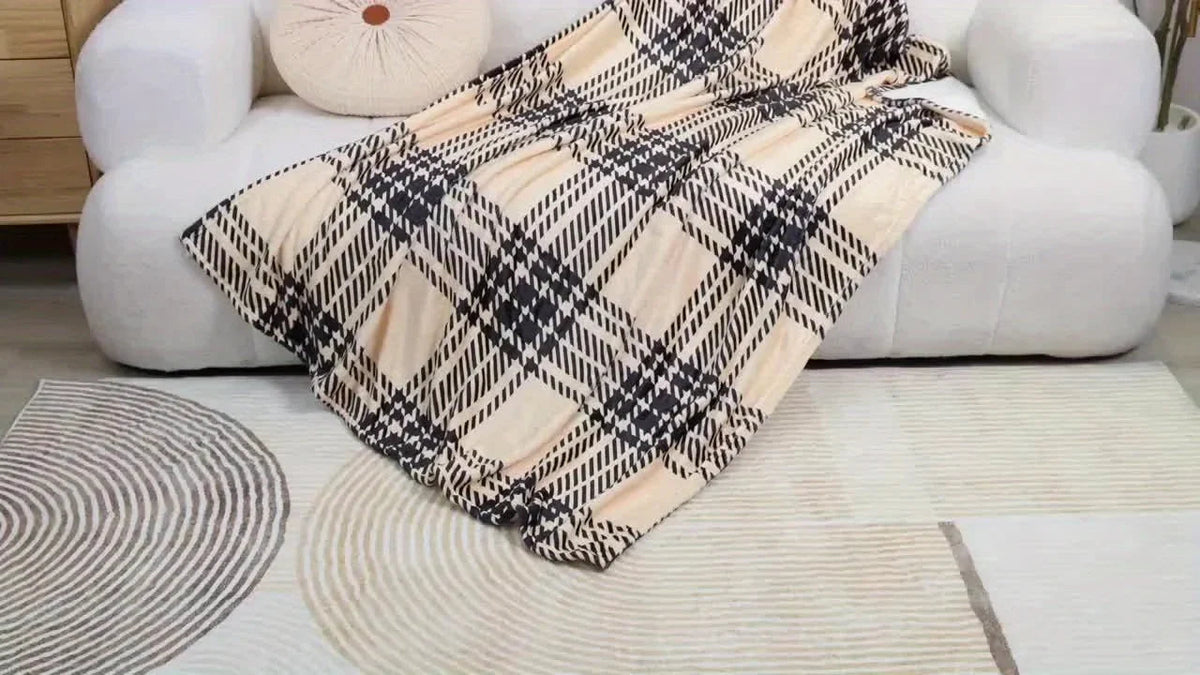 Patchwork Blanket Soft Flannel Floral Embroidered