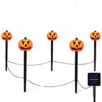 Pathway Lights Solar Jack-O-Lantern Weather-Resistant Set of 5