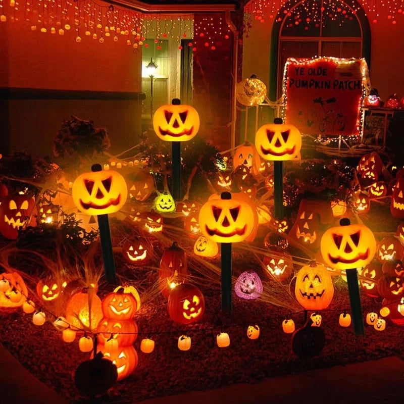 Pathway Lights Solar Jack-O-Lantern Weather-Resistant Set of 5