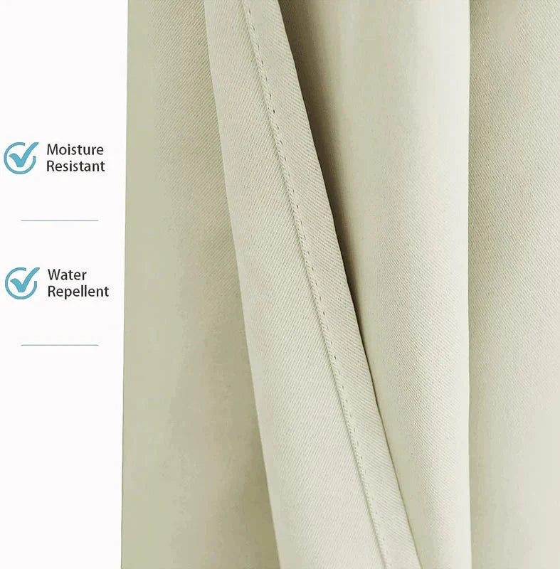Patio Curtain Panel Waterproof Blackout Grommet Top