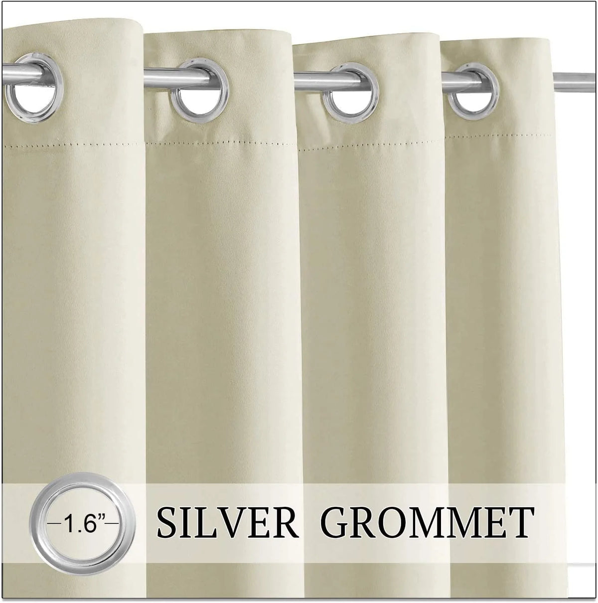 Patio Curtain Panel Waterproof Blackout Grommet Top