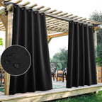 Patio Curtain Panel Waterproof Blackout Grommet Top