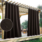 Patio Curtain Panel Waterproof Blackout Grommet Top