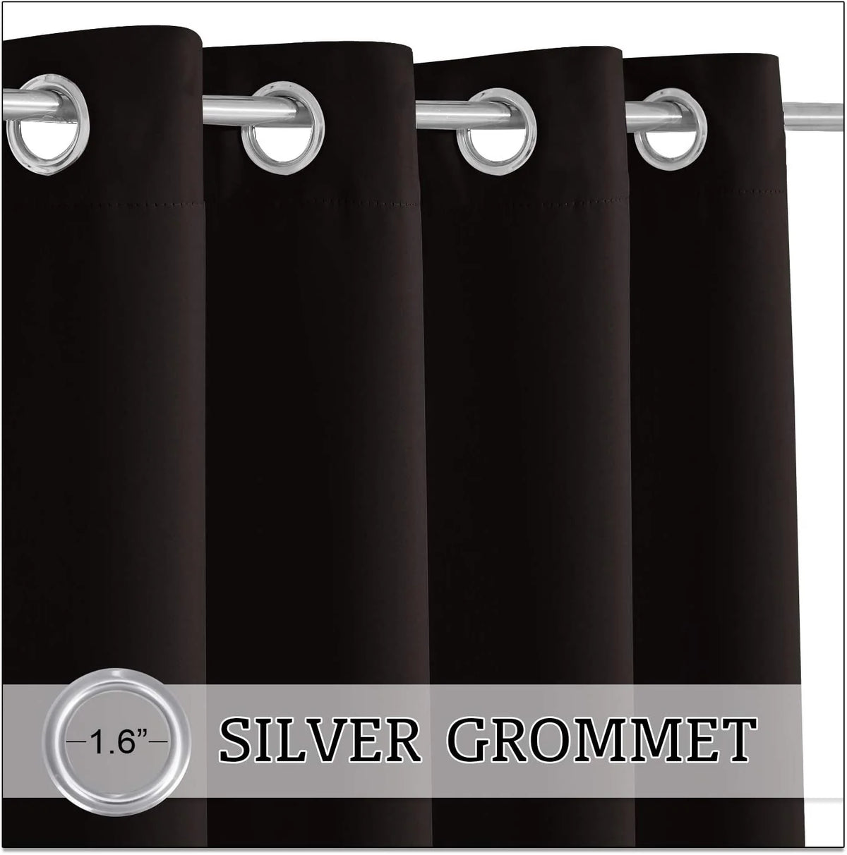 Patio Curtain Panel Waterproof Blackout Grommet Top