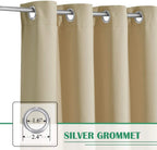 Patio Curtain Panel Waterproof Blackout Grommet Top