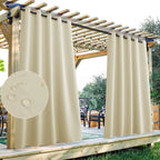 Patio Curtain Panel Waterproof Blackout Grommet Top