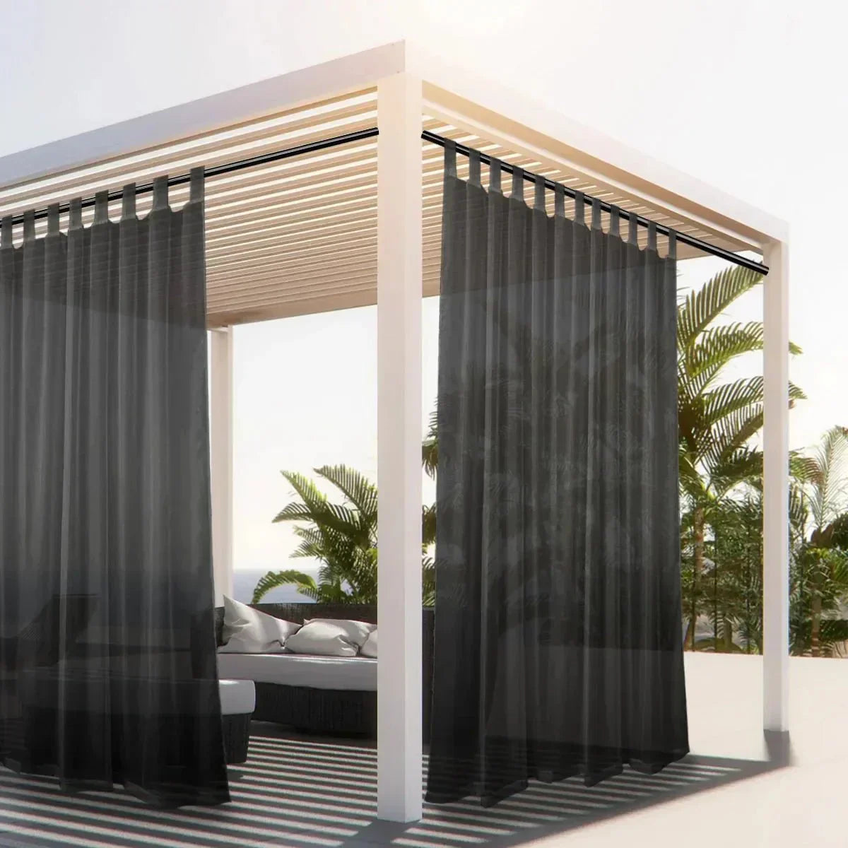 Patio Curtain Water-Repellent Light-Filtering Polyester