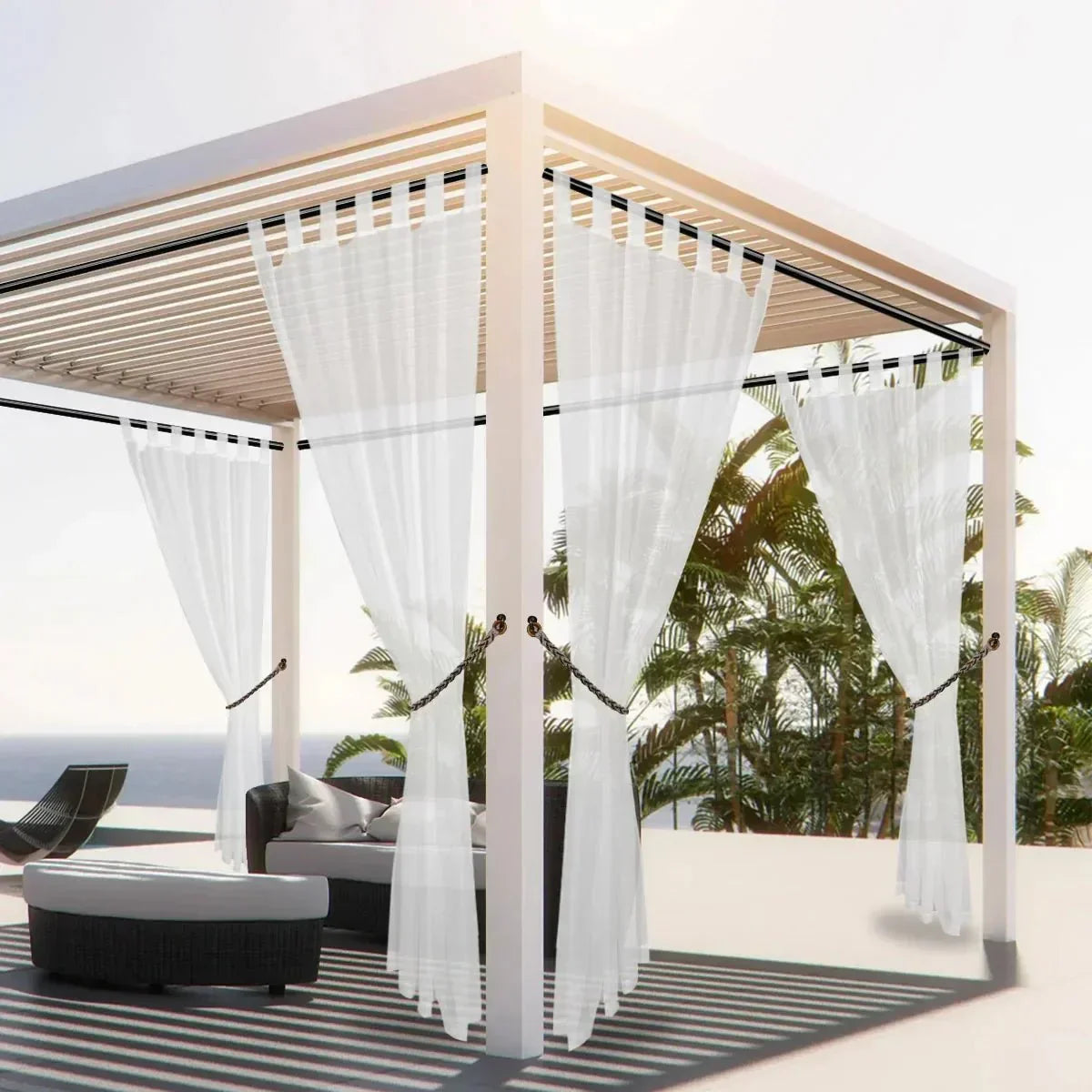 Patio Curtain Water-Repellent Light-Filtering Polyester