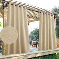 Patio Curtain Waterproof Blackout Rust-Free Grommets