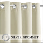 Patio Curtain Waterproof Blackout Rust-Free Grommets