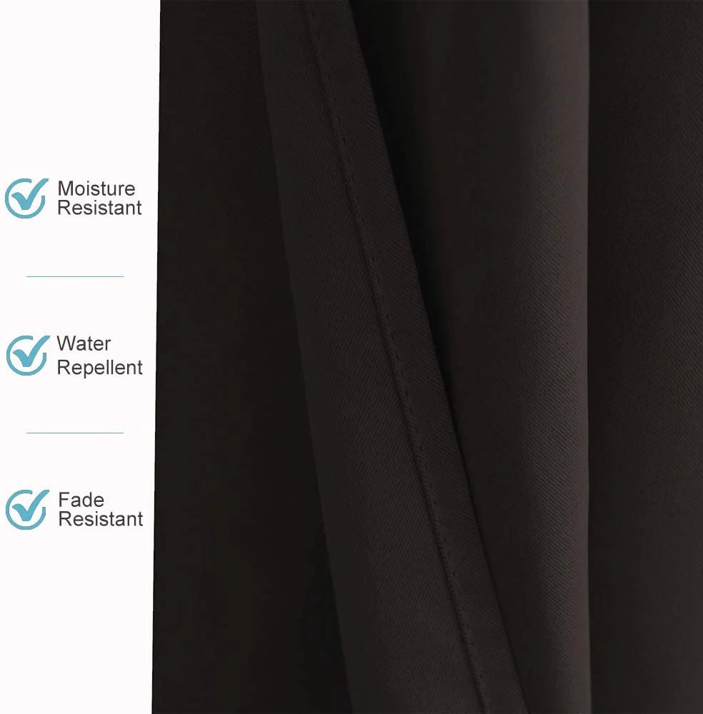 Patio Curtain Waterproof Blackout Rust-Free Grommets