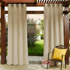 Patio Curtain Waterproof Blackout Rust-Free Grommets