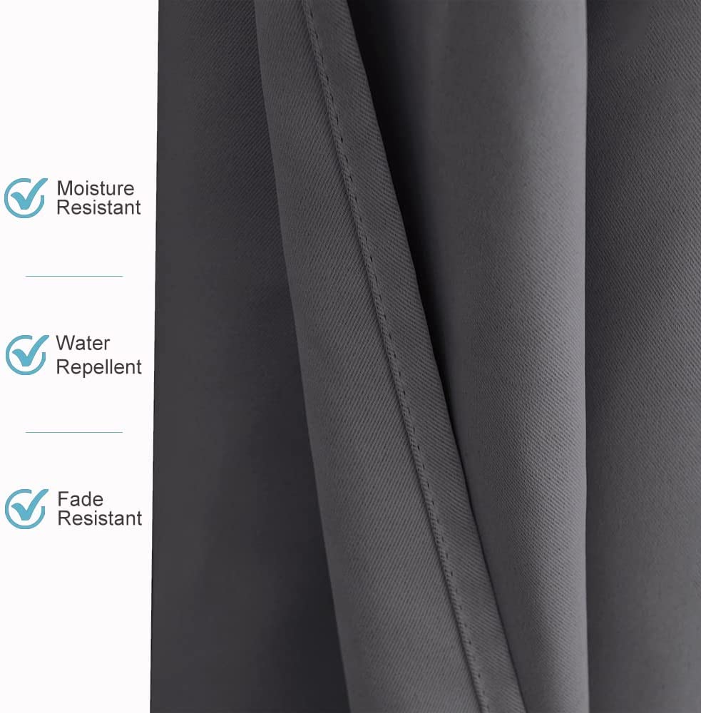 Patio Curtain Waterproof Blackout Rust-Free Grommets