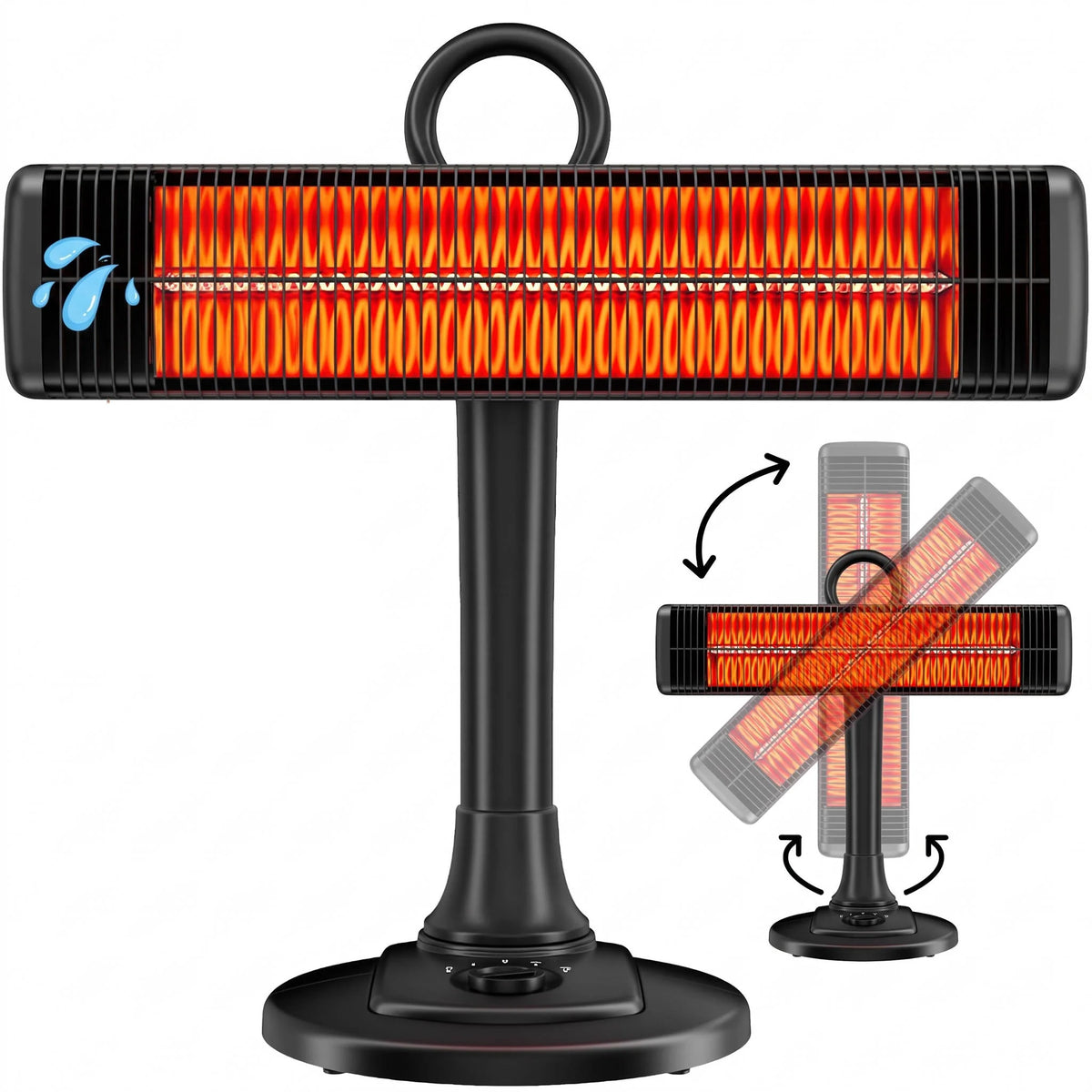 Patio Heater Infrared Carbon Fiber Adjustable Waterproof