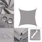 Patio Shade Sail UV-Resistant Breathable Fabric Reinforced Edges & Ropes