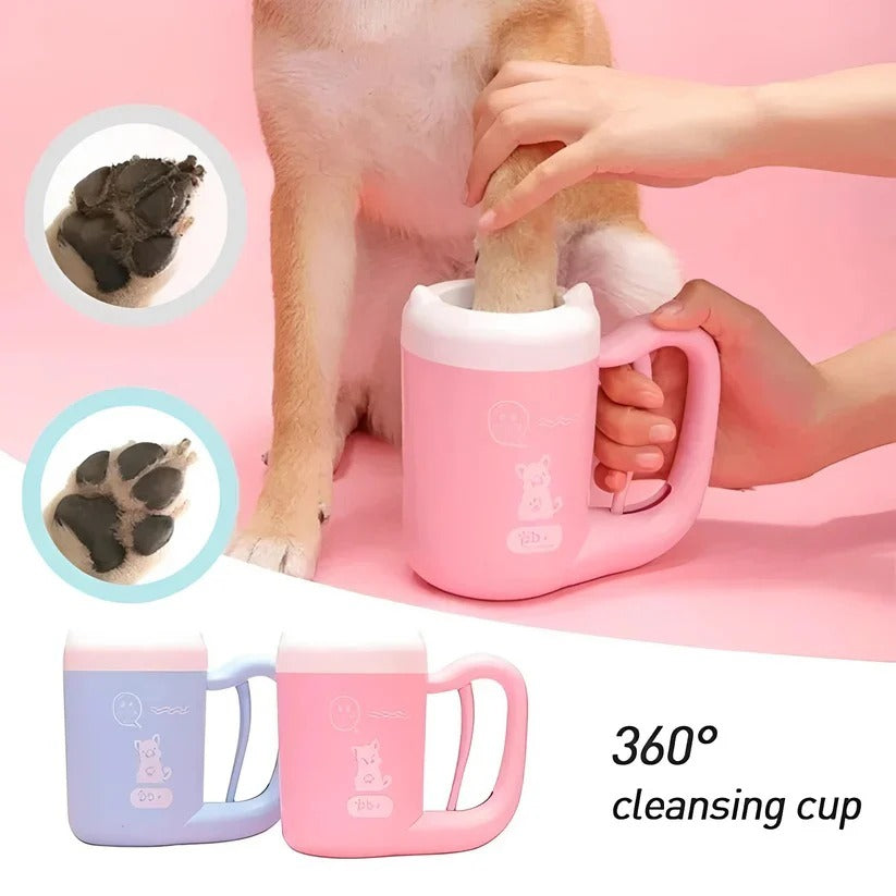 Paw Cleaning Cup Fully Enclosed 360° Silicone Bristles One-Touch
