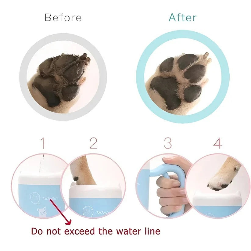 Paw Cleaning Cup Fully Enclosed 360° Silicone Bristles One-Touch