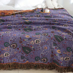Peacock Tassel Cotton Gauze Throw Blanket (Machine Washable)