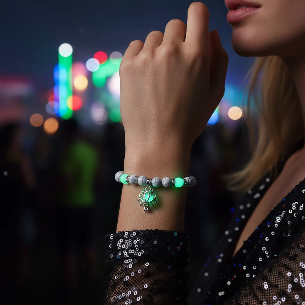 Pearl Bracelet Glow-In-The-Dark Rechargeable Adjustable Clasp