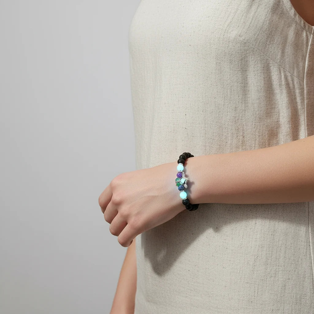 Pearl Bracelet Glow-In-The-Dark Rechargeable Adjustable Clasp