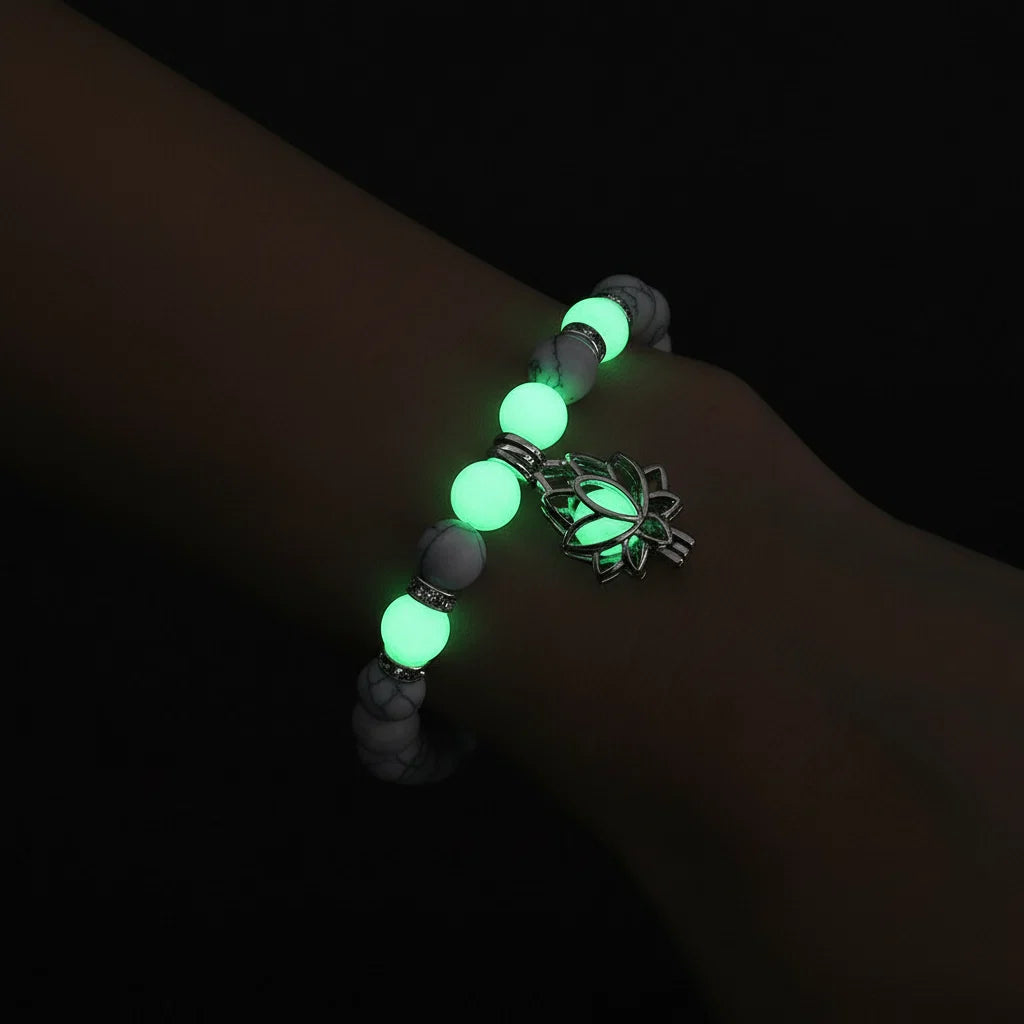 Pearl Bracelet Glow-In-The-Dark Rechargeable Adjustable Clasp