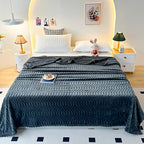 Pebble-Textured Ultra-Soft Microfiber Throw Blanket (Machine Washable)