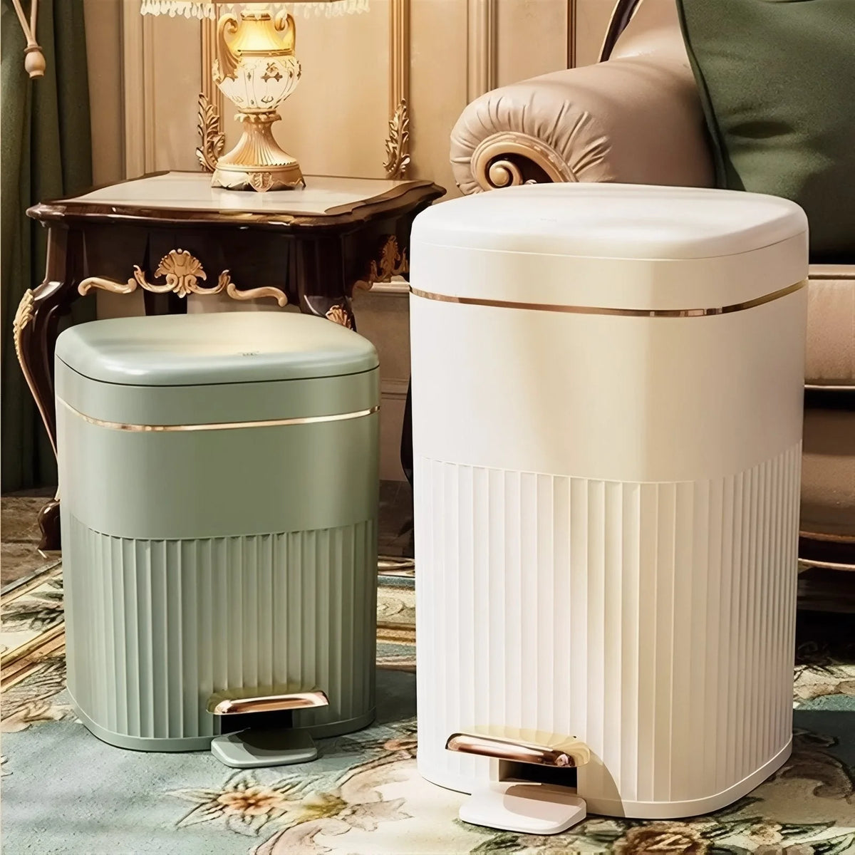 Pedal Bin Hands-Free Hygienic Flat Lid & Odor Control