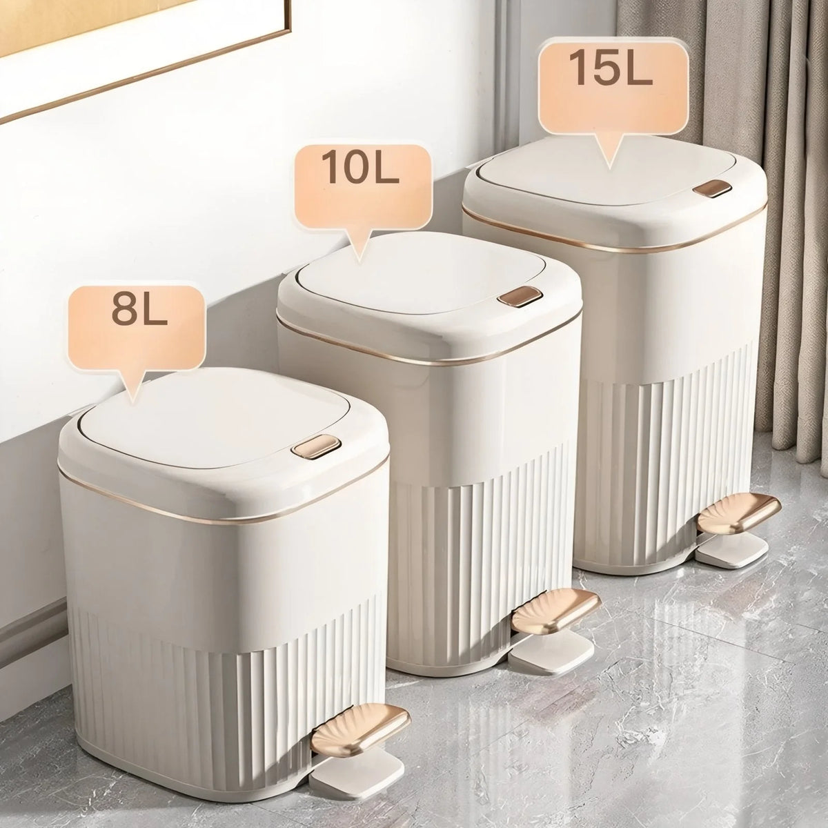 Pedal Bin Hands-Free Hygienic Flat Lid & Odor Control