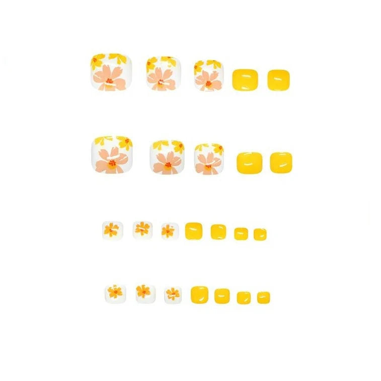 Pedicure Set Floral Decals & Long-Lasting Polish