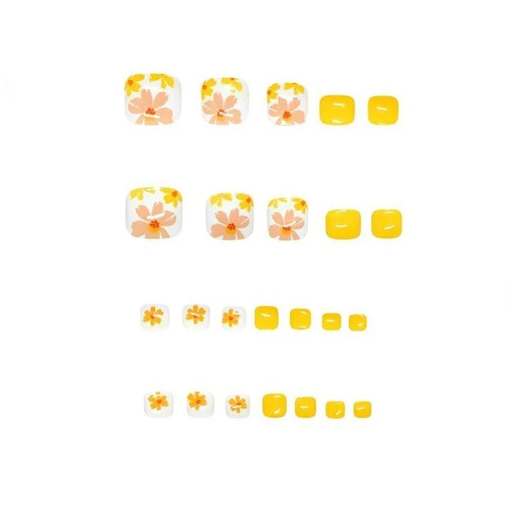 Pedicure Set Floral Decals & Long-Lasting Polish