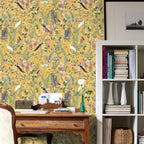 Peel-And-Stick Waterproof Vinyl Wallpaper (Bird & Leaf Canopy, 18 x 118 in)
