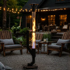 Pellet Torch Vertical Flame Space-Saving Wrought Iron & Glass