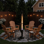 Pellet Torch Vertical Flame Space-Saving Wrought Iron & Glass