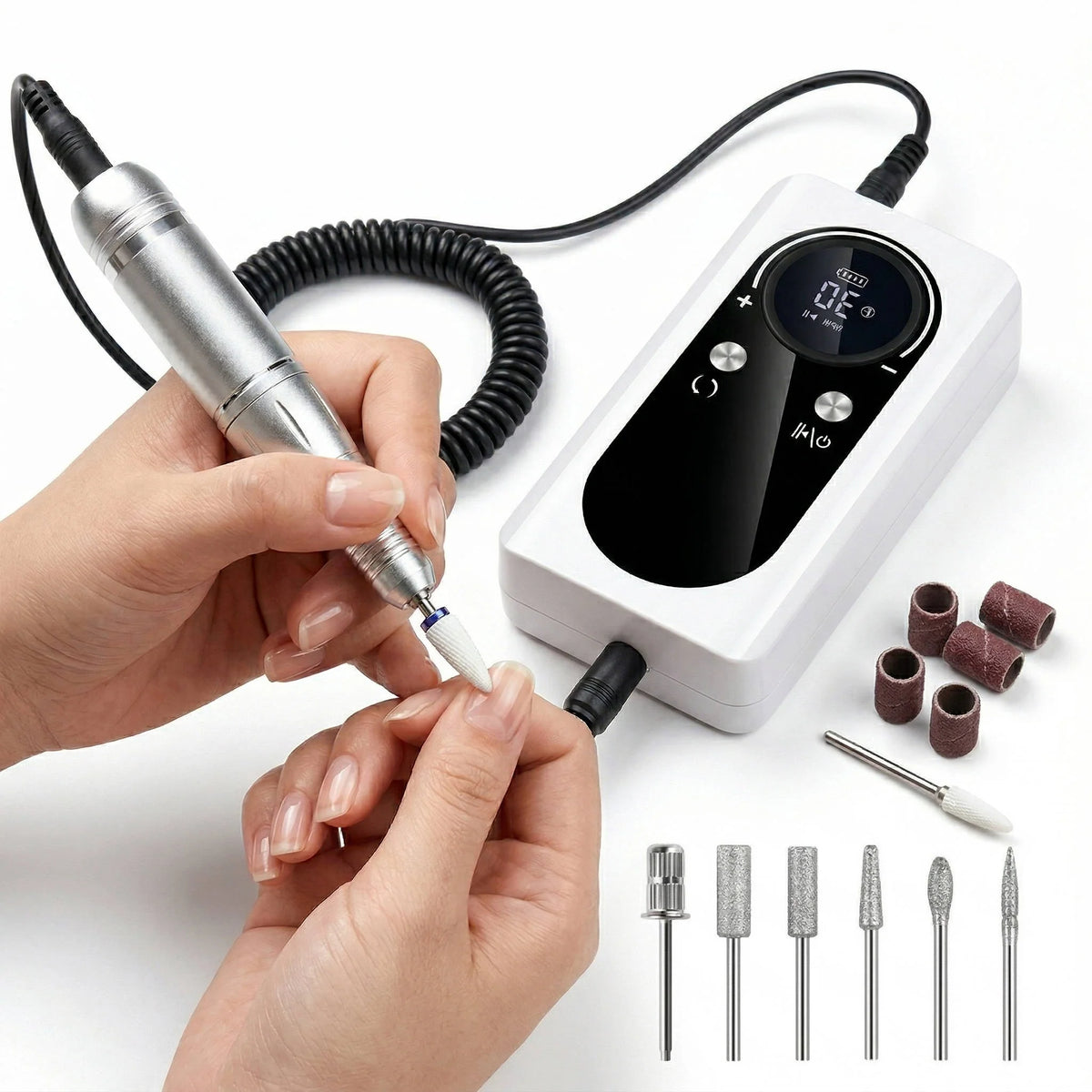 Pen-Style Nail Drill 45,000 RPM 6 Metal Bits