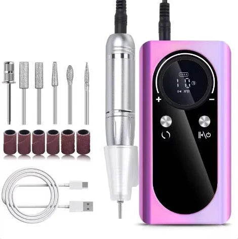 Pen-Style Nail Drill 45,000 RPM 6 Metal Bits