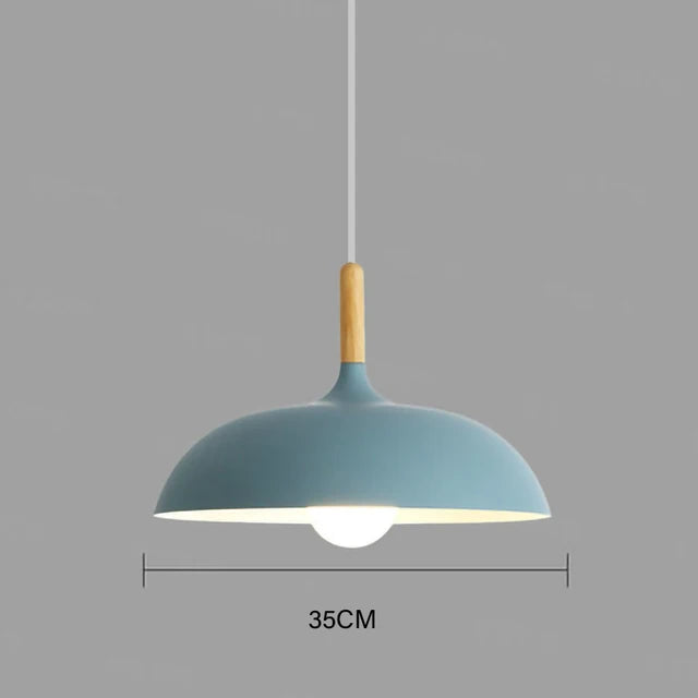 Pendant Ceiling Lamp Scandinavian Oak LED Adjustable Height