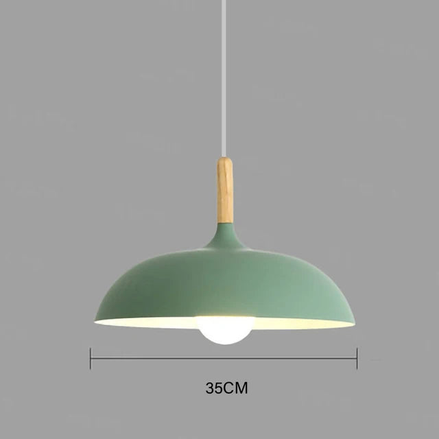 Pendant Ceiling Lamp Scandinavian Oak LED Adjustable Height