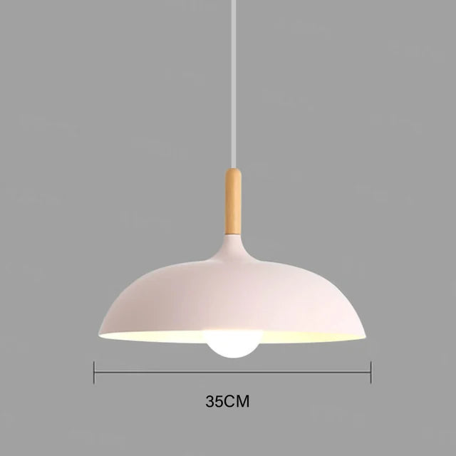 Pendant Ceiling Lamp Scandinavian Oak LED Adjustable Height