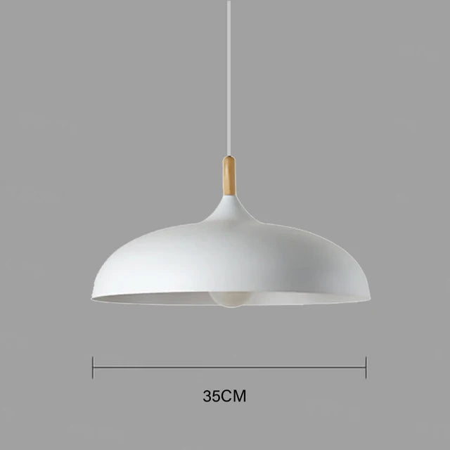Pendant Ceiling Lamp Scandinavian Oak LED Adjustable Height
