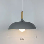 Pendant Ceiling Lamp Scandinavian Oak LED Adjustable Height
