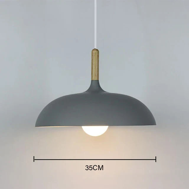 Pendant Ceiling Lamp Scandinavian Oak LED Adjustable Height