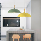 Pendant Ceiling Light Oak & Iron Adjustable Cord