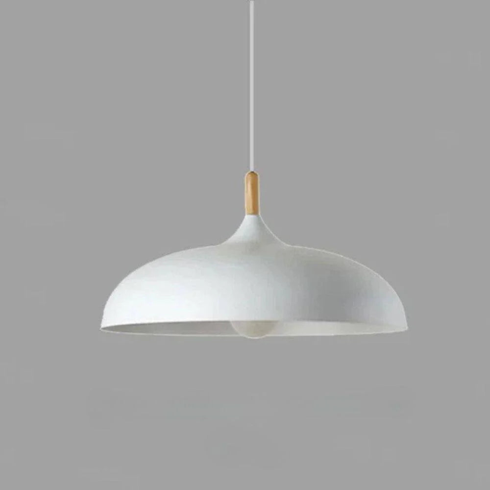 Pendant Ceiling Light Oak & Iron Adjustable Cord
