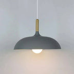 Pendant Ceiling Light Oak & Iron Adjustable Cord