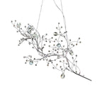 Pendant Chandelier 10-Light Crystal Bead Metallic Finish