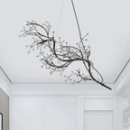 Pendant Chandelier 10-Light Crystal Bead Metallic Finish