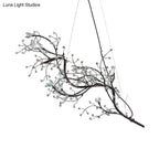 Pendant Chandelier 10-Light Crystal Bead Metallic Finish
