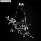 Pendant Chandelier 10-Light Crystal Bead Metallic Finish