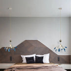Pendant Chandelier Natural Agate Gilded Metal Warm Diffused Light
